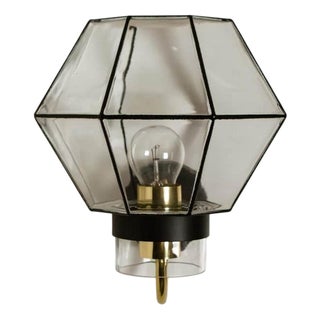 Clear Glass Wall Lights attributed to Glashütte Limburg, 1960s, Set of 2 For Sale