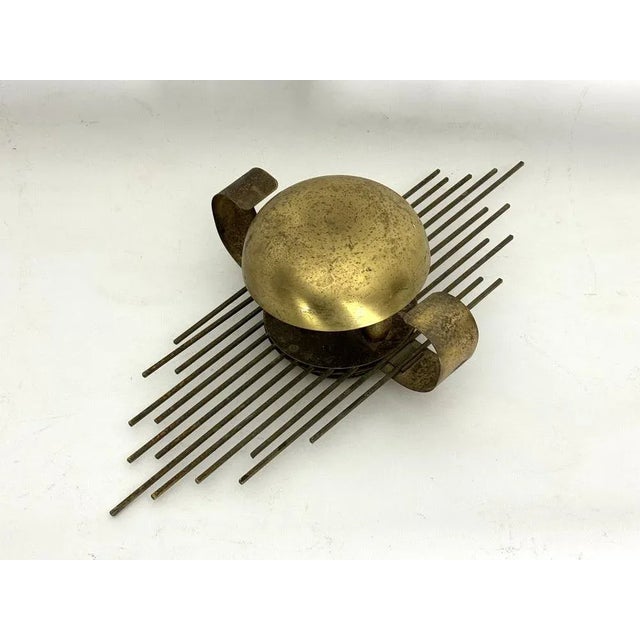 Gold Mid-Century Gilded Metal Sconces, Italy, 1950s, Set of 3 For Sale - Image 8 of 12