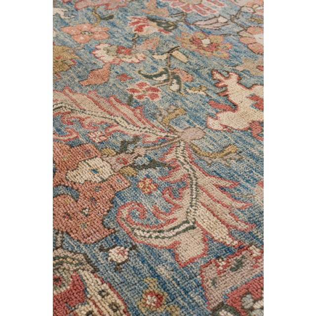 Traditional Vintage Circa 1960 Blue Lightly Distressed Sultanabad Hand Woven Rug 9ft 1in X 11ft 6in For Sale - Image 3 of 18