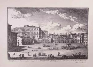 Giuseppe Vasi, Palazzo Barberini, Original Etching, Late 18th-Century
