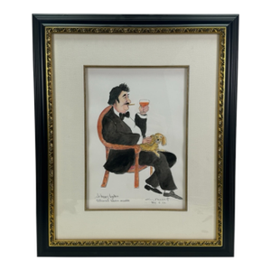 Guy Buffet Original Drawing Titled "So Happy Together" Framed