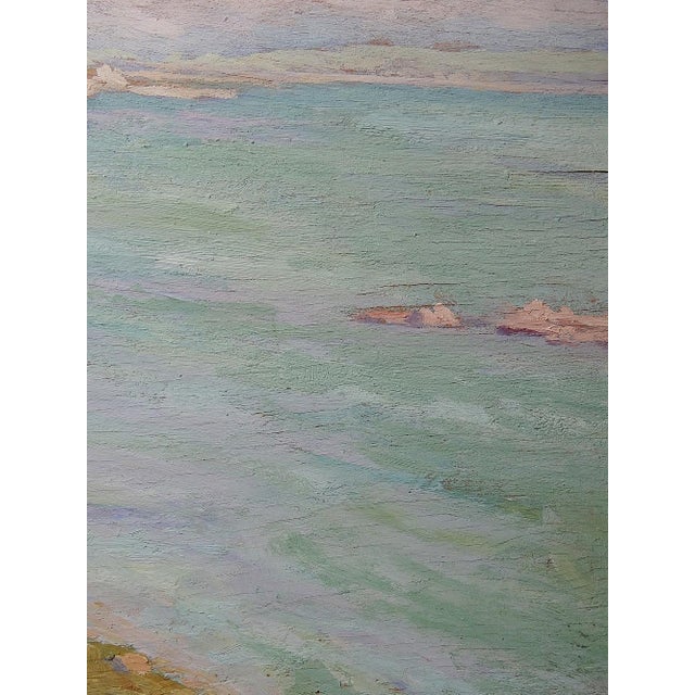 Paul Ruben, Large Seascape with Cliffs, Oil on Panel, Framed For Sale - Image 6 of 13