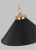 Traditional Chapman & Myers by Visual Comfort Studio Wellfleet Medium Wide Pendant, Midnight Black & Burnished Brass For Sale - Image 3 of 5