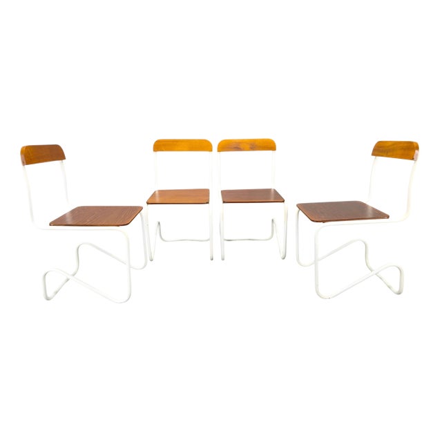 Bauhaus Cantilever Chairs in Tubular Steel, Germany, 1930s, Set of 4 For Sale