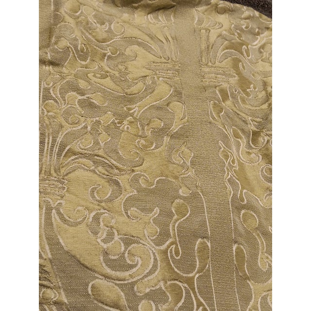 Scalamandre Elegant Italian Embossed Chartreuse Silk Upholstery Fabric- 6 Yards For Sale - Image 13 of 18
