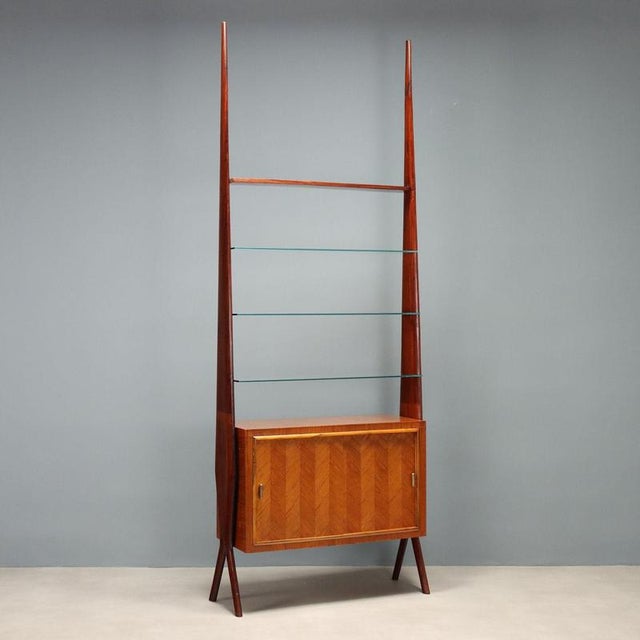 Vintage Bookcase in Exotic Wood Veneer, 1960s For Sale - Image 12 of 12