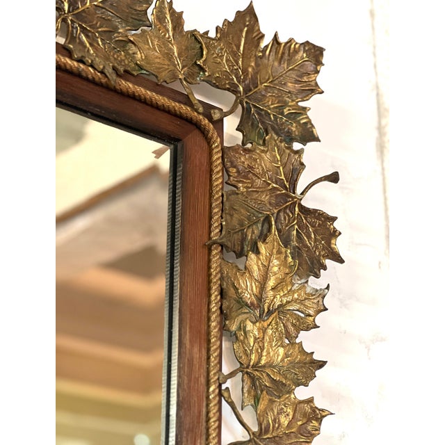 Gold Vintage Mirror in Bronze, 1950s For Sale - Image 8 of 13