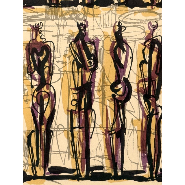 Wood Henry Moore (British 1898-1986) Thirteen Standing Figures Lithograph Print, 1958 For Sale - Image 7 of 11