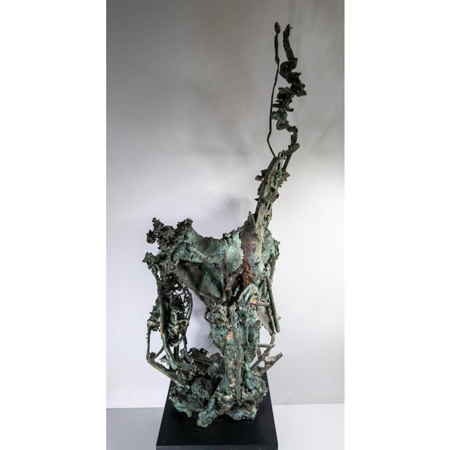 Mid-Century Modern Mid-Century Modernist Abstract Brutalist Verdigris Copper Sculpture Mold of Ant Hill Colony For Sale - Image 3 of 16
