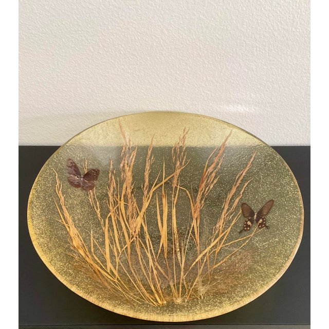 1970s Vintage Oversized Resin Butterfly Wheat Serving or Fruit Bowl For Sale - Image 5 of 11