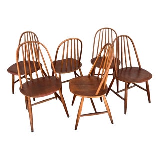 Wooden Quacker Chairs by Luciano Ercolani, 1960s, Set of 6 For Sale