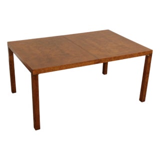 Lane Mid Century Modern Burlwood Expandable Dining Table For Sale
