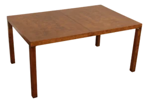 Lane Mid Century Modern Burlwood Expandable Dining Table