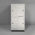 Italian modern wardrobe in light grey and black wood, 1960s Rectangular cabinet in light gray-white and black wood. The...