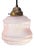 French Reeded Pink Coloured Glass Pendant Lamp For Sale