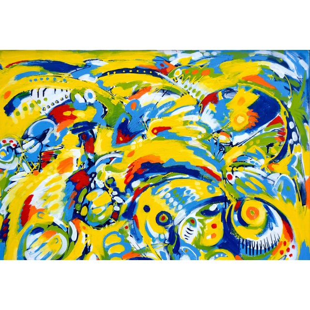 2002 Heavy Impasto Abstract Expressionist Scene Spring in California by Joy W For Sale - Image 4 of 9