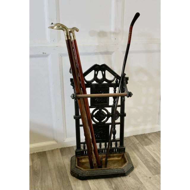 Metal 19th Century Cast Iron Walking Stick Stand or Umbrella Stand, 1890s For Sale - Image 7 of 7