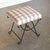 Tan Panoplie Iron Loop Stool, Tan Gingham For Sale - Image 8 of 9