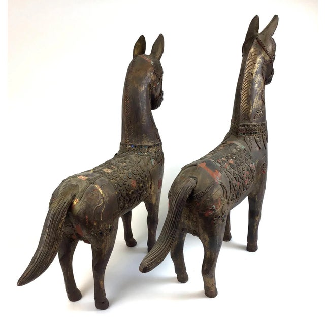 Late 18th Century Museum Tibetan Wood Horses - a Pair For Sale - Image 5 of 13