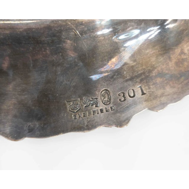 English Sheffield Silverplate Salver Tray With Grape Motif For Sale In New York - Image 6 of 7