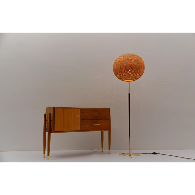 Mid-Century Modern Floor Lamp in Brass and Teak from Temde, 1960s For Sale - Image 6 of 15
