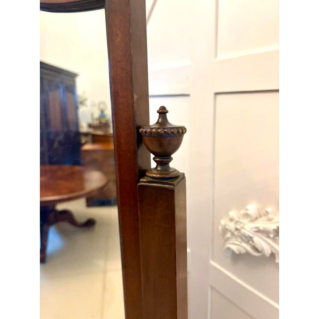 Antique Edwardian Carved Mahogany Cheval Mirror, 1900s For Sale - Image 4 of 9