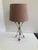 1960s French Empire Arrow Table Lamp With Velvet Shade For Sale - Image 9 of 9