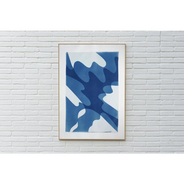 2020s 2021 "Shaky Shadows" Abstract Cyanotype on Watercolor Paper For Sale - Image 5 of 11