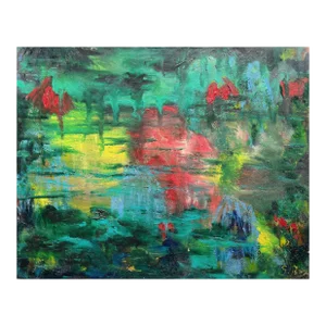 Germaine Rey Nympheas 1963 Oil on Canvas
