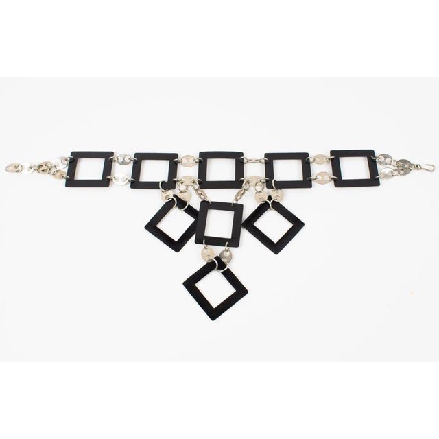 French designer Paco Rabanne, Paris, designed this rare, geometric Space Age necklace. The fabulous piece was crafted in...