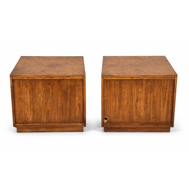 Campaign Pair of Vintage Campaign Style Nightstands / End Tables For Sale - Image 3 of 8