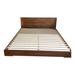 Atlantico King Size Walnut Bedframe by De La Espada For Sale