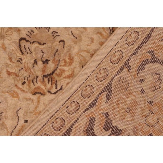 Textile Boho Chic Floral 1990's Pak-Persian Beige/Charcoal Wool Rug - 6'1'' X 9'1'' For Sale - Image 7 of 9