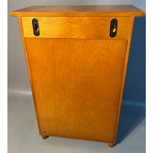 Farmhouse Maple Faux Bamboo Cabinet Mirror on Door Apothecary, Toiletries, Spices, Treasures For Sale - Image 3 of 8