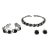 1950s Antonio Pineda Modernist Mexico Sterling Onyx Parure Jewelry Set - 4 Pieces For Sale