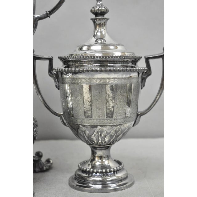 Antique Reed & Barton 1929 English Regency Silver Plated Samovar Tea Set - 4 PCS For Sale - Image 16 of 18