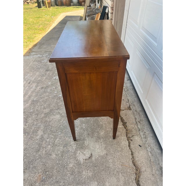 Bronze French 19th Century Louis XVI Solid Walnut Chest of Drawers For Sale - Image 8 of 12
