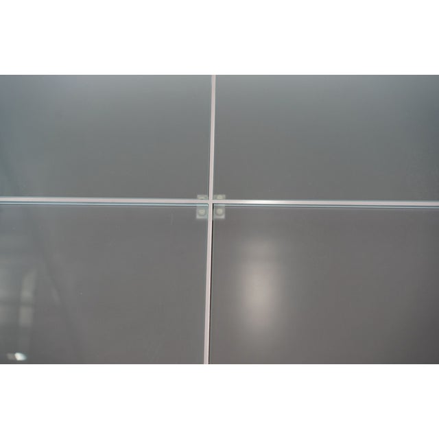 Pair of 1990s Modern Brushed Steel and Frosted Glass Coffee Tables For Sale - Image 10 of 10