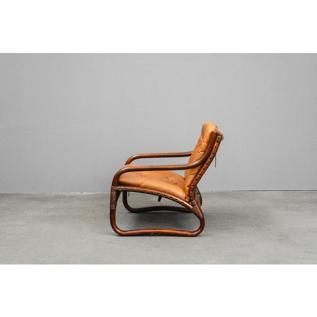 Mid-Century Leather Lounge Chair For Sale - Image 6 of 16