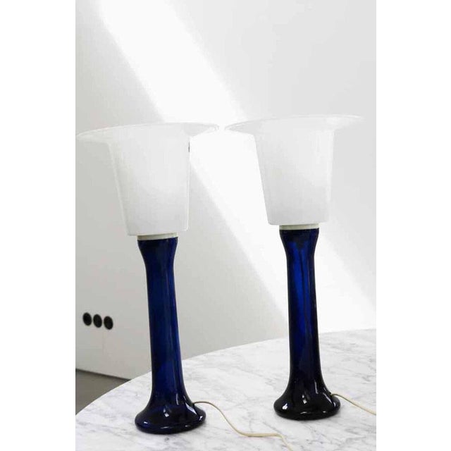 Glass Glass Table Lamps by Uno & Östen Kristansson for Vittsjö, 1960s, Set of 2 For Sale - Image 7 of 8