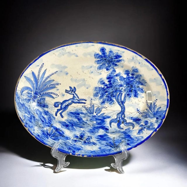 Spanish Oval Platter from Talavera Faience, 1890s For Sale - Image 10 of 10