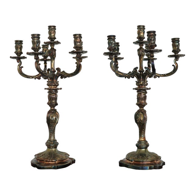Vintage Candelabra Candle Holders (Set of 2) For Sale