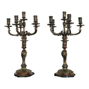 Vintage Candelabra Candle Holders (Set of 2)