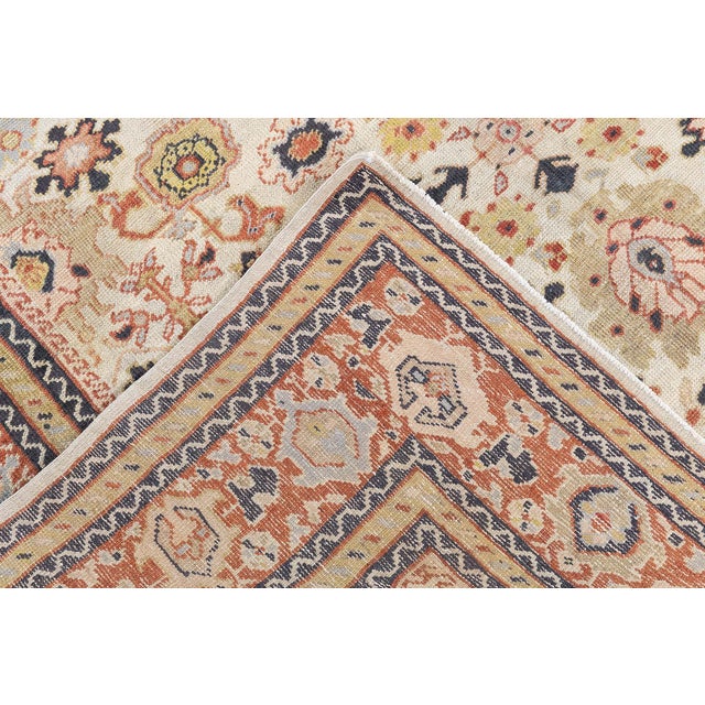 Textile Authentic 19th Century Sultanabad Handmade Wool Rug For Sale - Image 7 of 11