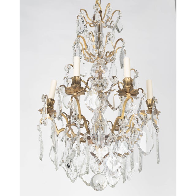 Metal Louis XV Style French Crystal Chandelier For Sale - Image 7 of 18