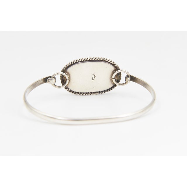 Late 20th Century Late 20th Century Rhodochrosite Silver Bangle Bracelet For Sale - Image 5 of 10