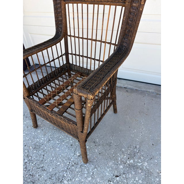 Early 20th Century American Wicker Armchair For Sale - Image 4 of 13