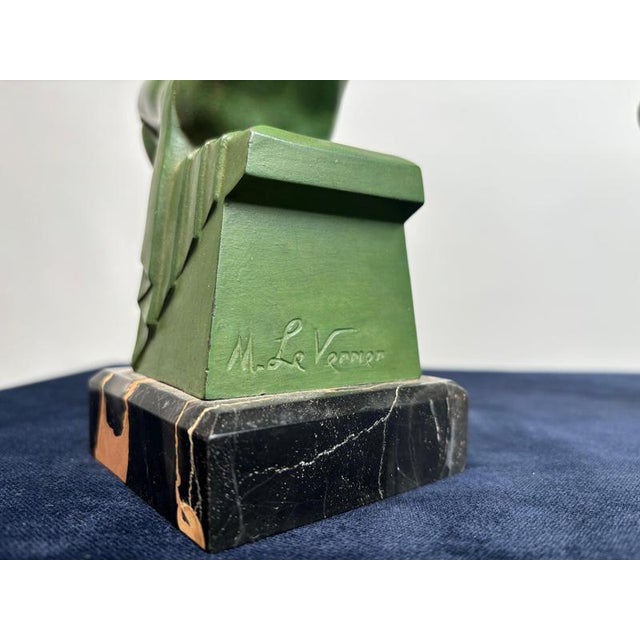 Art Deco Sculptural Bookends by Max Le Verrier, Paris, France, 1925, Set of 2 For Sale - Image 9 of 13