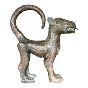 Vintage Boho Hammered Iron Cat