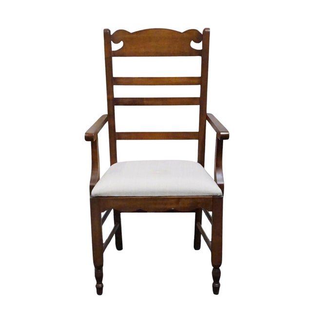French Country Pennsylvania House Early American Country Style Ladderback Dining Arm Chair For Sale - Image 3 of 10